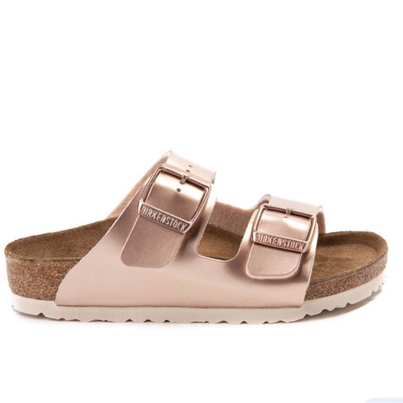 New Birkenstock Metallic Copper/Rose Gold Arizona Big Kids Sandals sz 34 EU/3.5Y - Picture 3 of 12